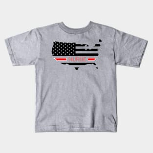 Thin Line Nurse Flag Kids T-Shirt